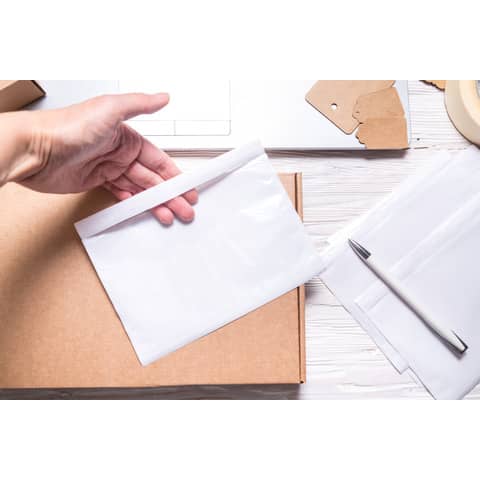 Buste autoadesive porta documenti in carta+PP Bong Docustick C5 228x165 mm - conf. 250 pz - 42N.250.4